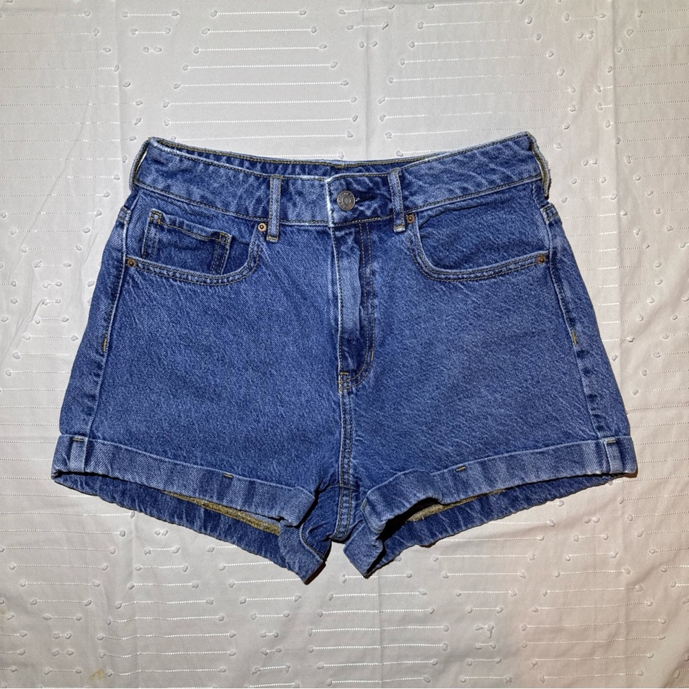 PacSun Womens Denim Mom Shorts Size 27 Blue Cuffed Hem Casual Summer Jean Shorts